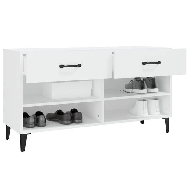 The Living Store Schoenenkast - Wit - 102 x 35 x 55 cm - Stevig materiaal