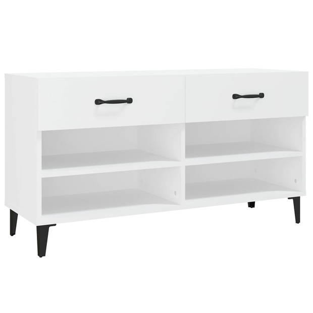 The Living Store Schoenenkast - Wit - 102 x 35 x 55 cm - Stevig materiaal