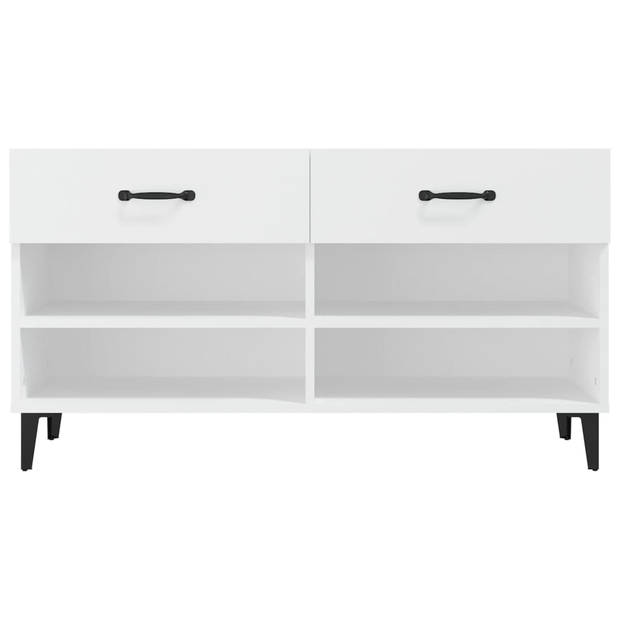 The Living Store Schoenenkast - Wit - 102 x 35 x 55 cm - Stevig materiaal