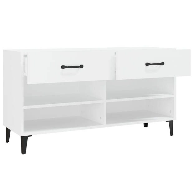 The Living Store Schoenenkast - Wit - 102 x 35 x 55 cm - Stevig materiaal