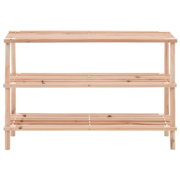 The Living Store Houten Schoenenrek - 74 x 26 x 48.5 cm - 3 lagen