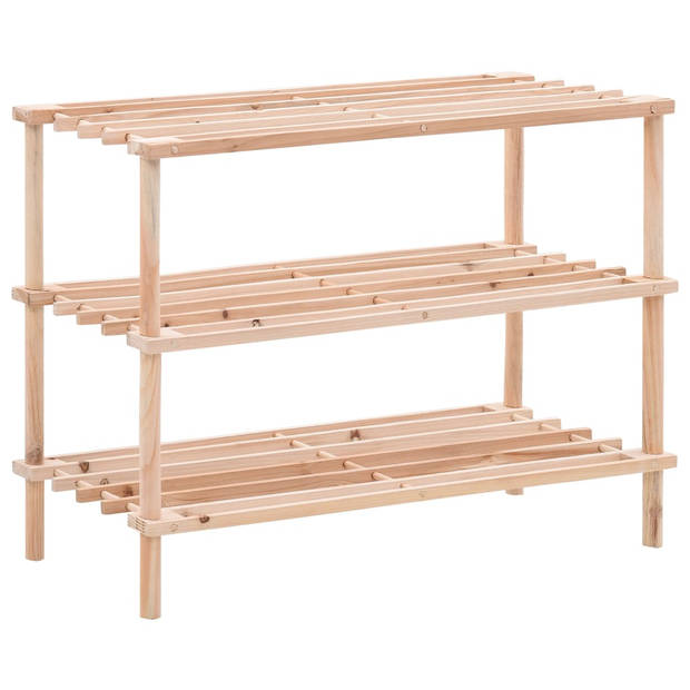 The Living Store Houten Schoenenrek - 74 x 26 x 48.5 cm - 3 lagen