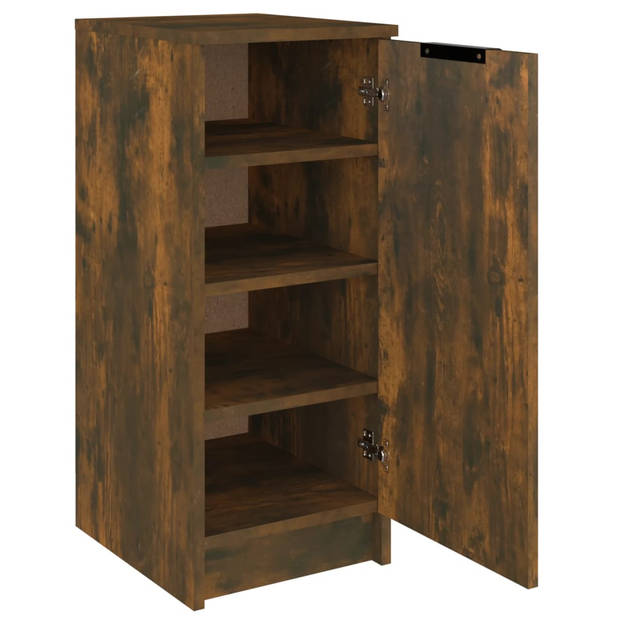 The Living Store Schoenenkast - Gerookt eiken - 30x35x70 cm - Bewerkt hout