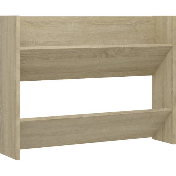 The Living Store Schoenenkast Wandmontage - Sonoma Eiken - 80 x 18 x 60 cm