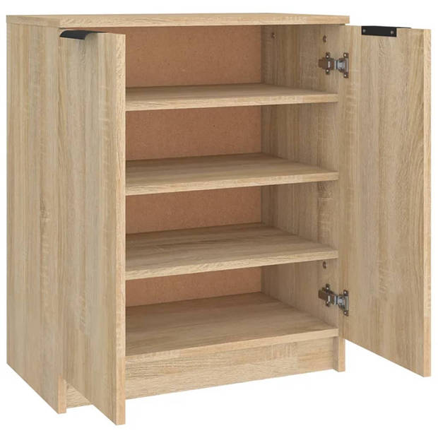 vidaXL Schoenenkast 59x35x70 cm bewerkt hout sonoma eikenkleurig