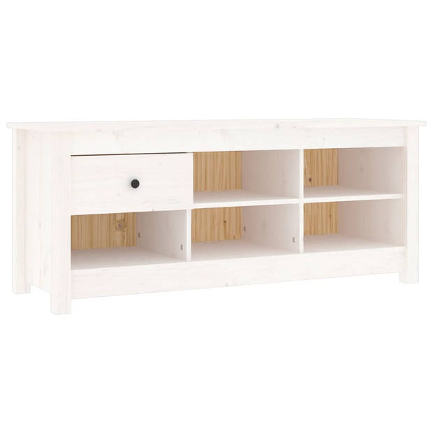 The Living Store Schoenenkast - Massief grenenhout - 110x38x45.5 cm - Wit