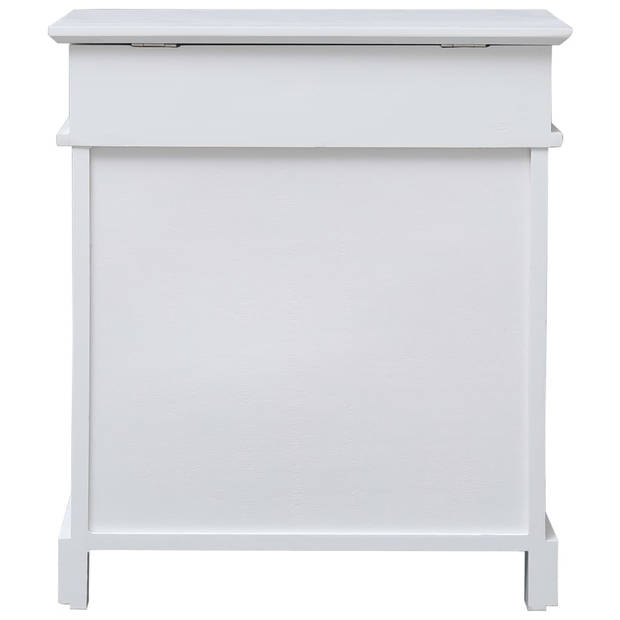 The Living Store Schoenenkast - Wit - 50 x 28 x 58 cm - Paulowniahout