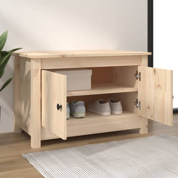 The Living Store Schoenenkast - Grenenhout - 70 x 38 x 45.5 cm