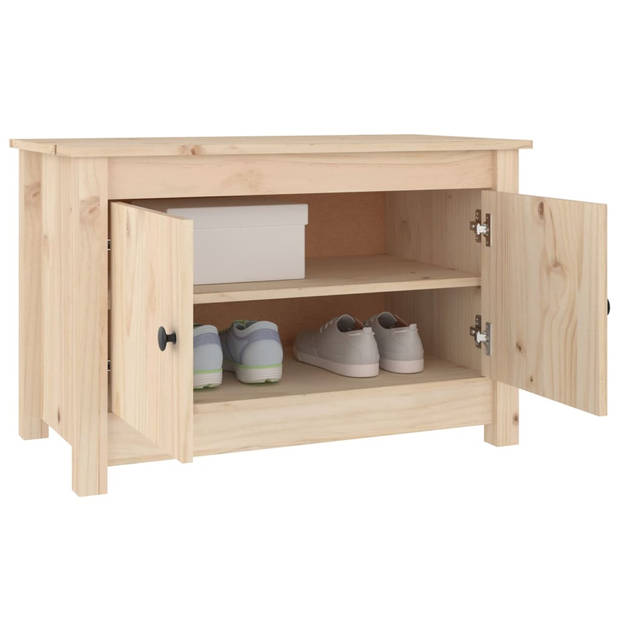 The Living Store Schoenenkast 70x38x45-5 cm massief grenenhout - Schoenenkast