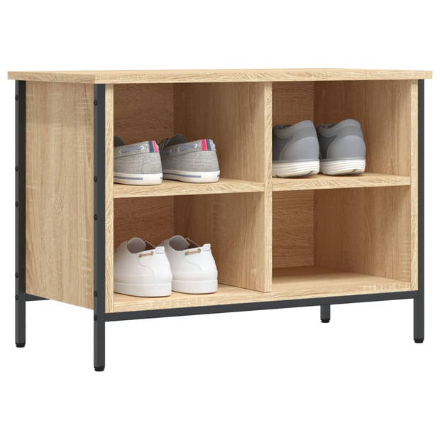 The Living Store Schoenenkast - Sonoma eiken - 69x35x50cm - Duurzaam hout - staal