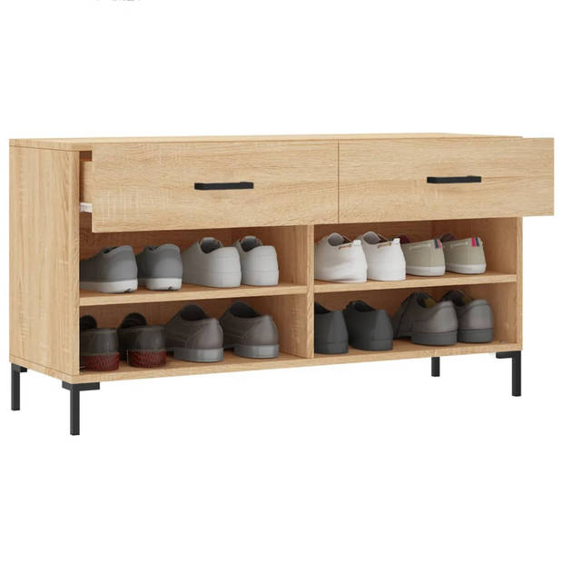 The Living Store Schoenenbank - Sonoma Eiken - 102 x 35 x 55 cm - Duurzaam houten materiaal