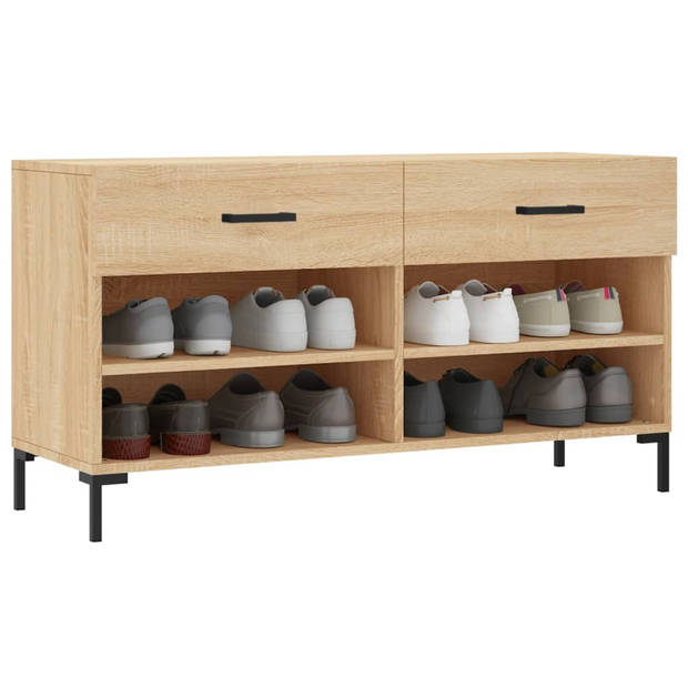 The Living Store Schoenenbank - Sonoma Eiken - 102 x 35 x 55 cm - Duurzaam houten materiaal