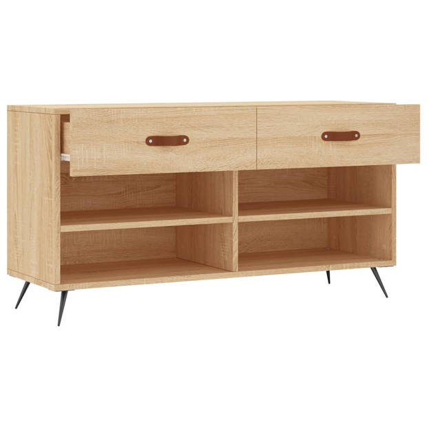 The Living Store Schoenenbank Sonoma Eiken - 102 x 35 x 55 cm - Duurzaam materiaal en veel opbergruimte