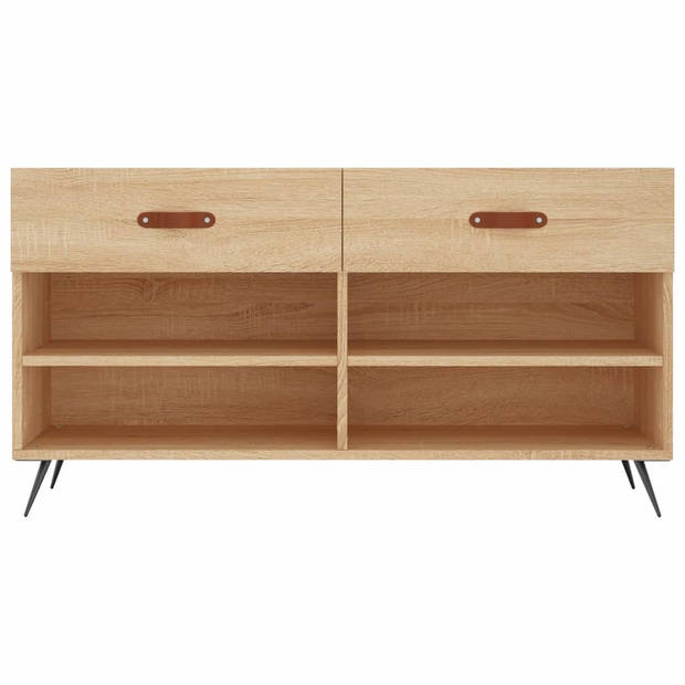 The Living Store Schoenenbank Sonoma Eiken - 102 x 35 x 55 cm - Duurzaam materiaal en veel opbergruimte