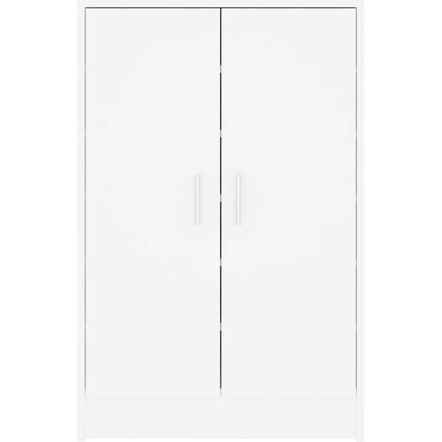 The Living Store Schoenenkast Modern - Wit - 60 x 35 x 92 cm - Gemaakt van Hoogwaardig Spaanplaat