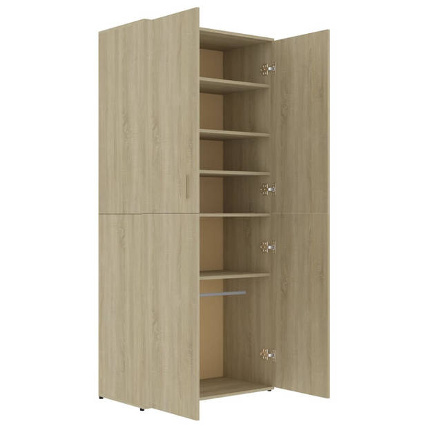 The Living Store Schoenenkast - Sonoma Eiken - 80 x 39 x 178 cm - 6 schappen