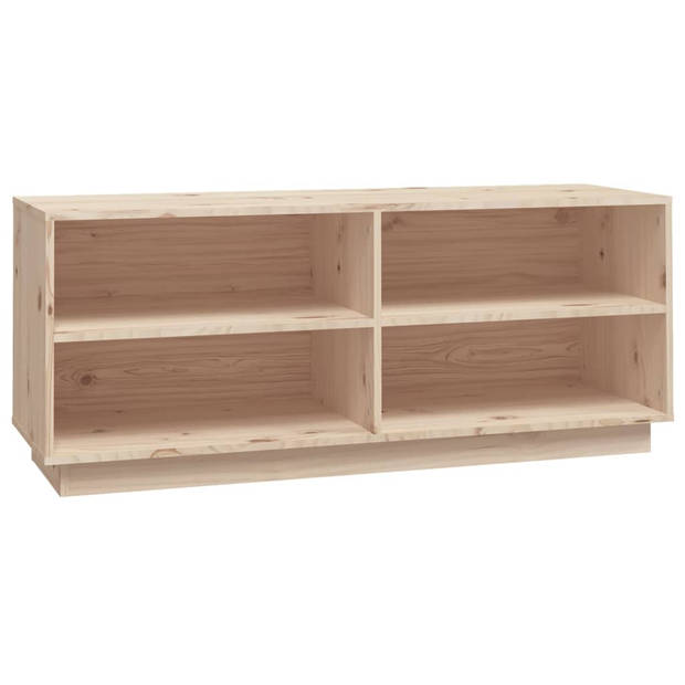 The Living Store Houten Schoenenkast - 110 x 34 x 45 cm - Massief grenenhout