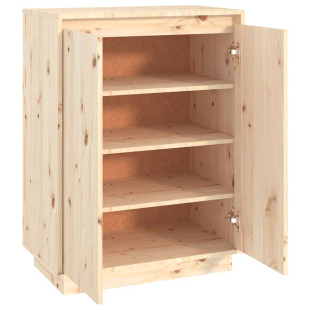 The Living Store Schoenenkast - Grenenhout - 60 x 35 x 80 cm - Onbehandeld