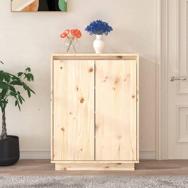 The Living Store Schoenenkast - Grenenhout - 60 x 35 x 80 cm - Onbehandeld