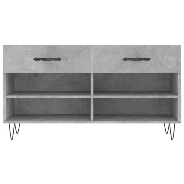 The Living Store Schoenenbank - Betongrijs - 102 x 35 x 55 cm - Trendy en praktisch