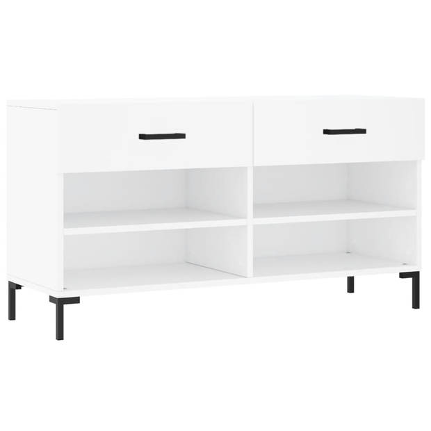 The Living Store Schoenenbank - Trendy en praktische - Meubelen - 102 x 35 x 55 cm - Wit - Duurzaam hout