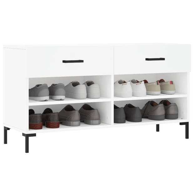 The Living Store Schoenenbank - Trendy en praktische - Meubelen - 102 x 35 x 55 cm - Wit - Duurzaam hout