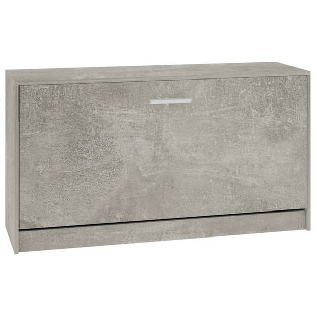 The Living Store Schoenenbank Betongrijs - Hout - Aluminium - 80x24x45cm - Trendy - Praktisch