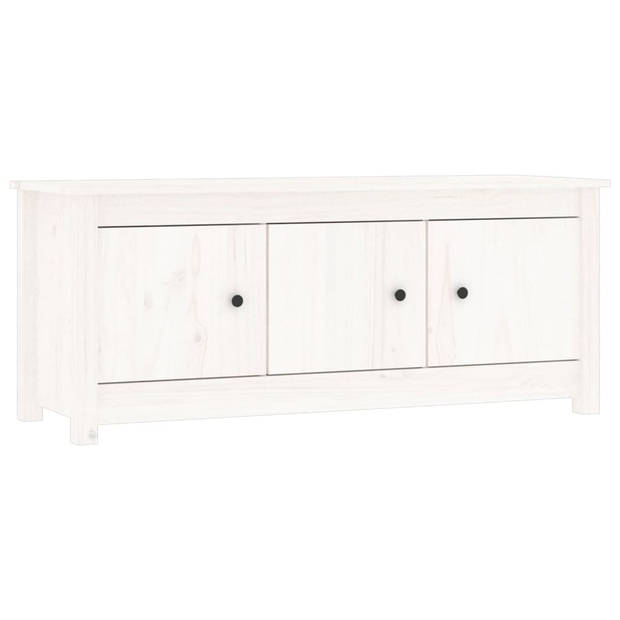 The Living Store Schoenenkast - Grenenhout - 110x38x45.5 cm - Wit