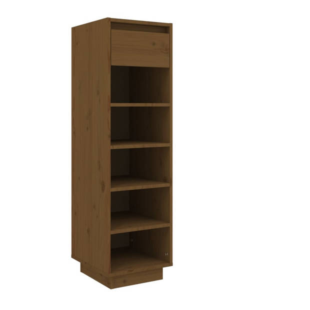 The Living Store Schoenenkast zweefpoten - 34x30x105 cm - honingbruin