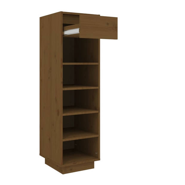 The Living Store Schoenenkast zweefpoten - 34x30x105 cm - honingbruin