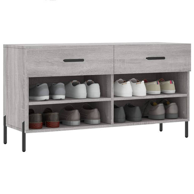 The Living Store Schoenenbank - Grijs Sonoma Eiken - 102 x 35 x 55 cm - Trendy en praktisch