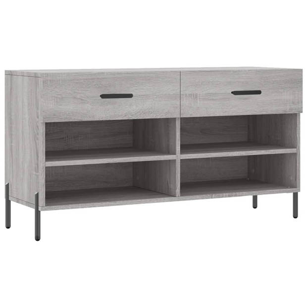 The Living Store Schoenenbank - Grijs Sonoma Eiken - 102 x 35 x 55 cm - Trendy en praktisch