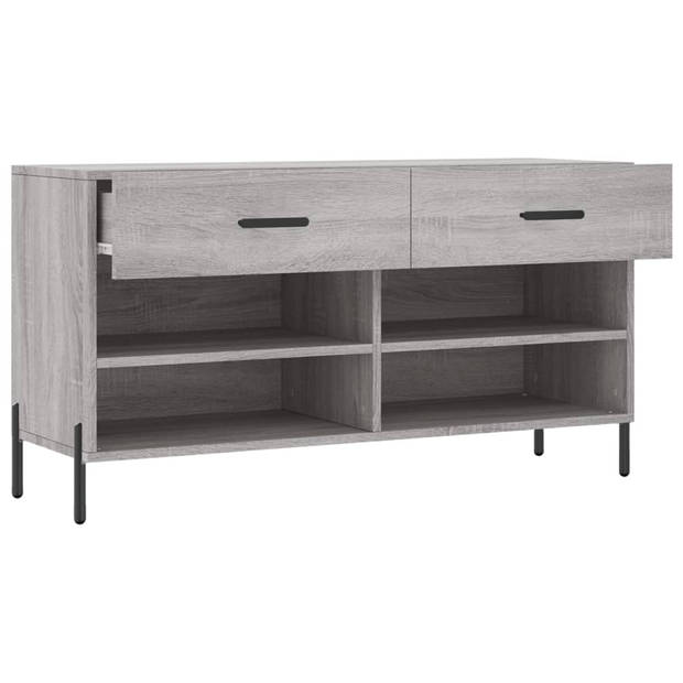 The Living Store Schoenenbank - Grijs Sonoma Eiken - 102 x 35 x 55 cm - Trendy en praktisch