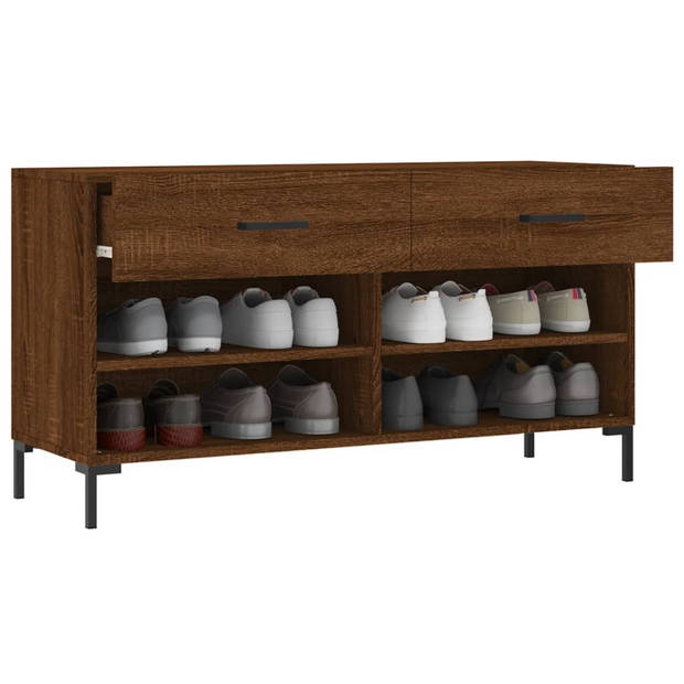 The Living Store Schoenenbank - - Meubel - 102 x 35 x 55 cm - Bruineiken