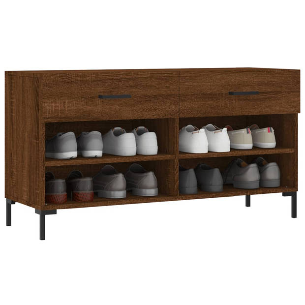 The Living Store Schoenenbank - - Meubel - 102 x 35 x 55 cm - Bruineiken