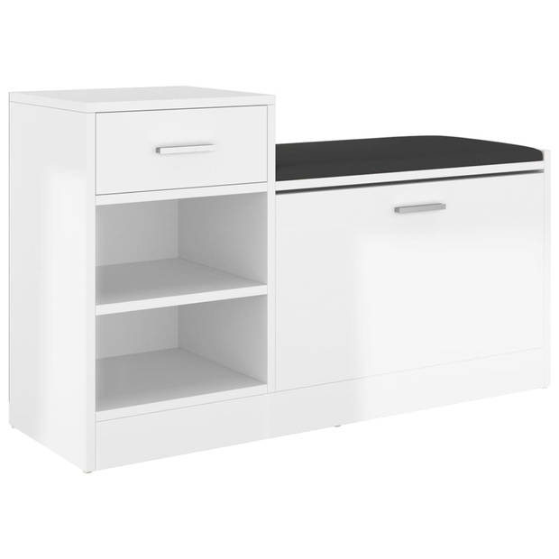 The Living Store Schoenenkast - Modern - 94.5 x 31 x 57 - Hoogglans wit