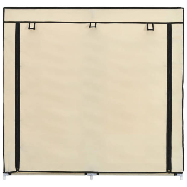 vidaXL Schoenenkast met hoes 115x28x110 cm stof crème