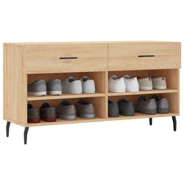 The Living Store Schoenenkast - Sonoma Eiken - 102 x 35 x 55 cm - Duurzaam materiaal