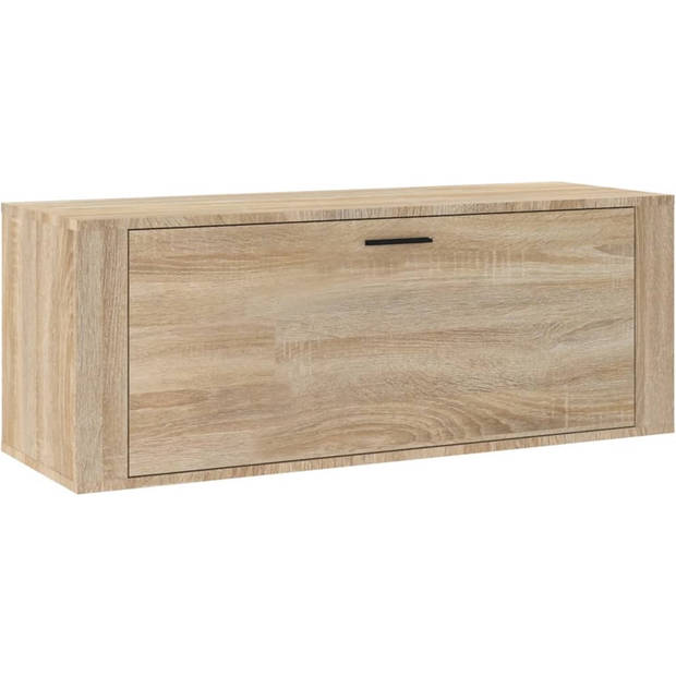 The Living Store Wand Schoenenkast - Sonoma Eiken - 100 x 35 x 38 cm