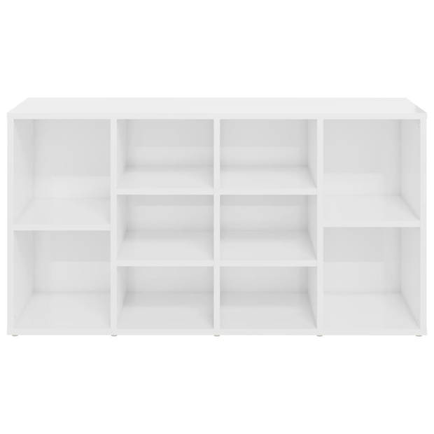 The Living Store Garderobebank - Schoenenopberger - 103 x 30 x 54.5 cm - Hoogglans wit