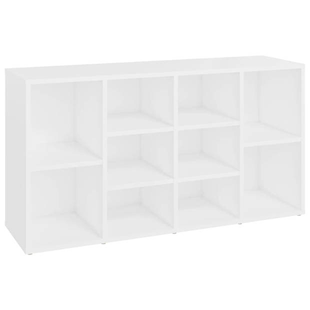 The Living Store Garderobebank - 10 vakken - 103 x 30 x 54.5 cm - Wit hout