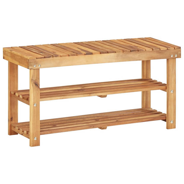 The Living Store Schoenenrek Acaciahout - 90 x 32 x 46 cm - Natuurlijke houtkleur