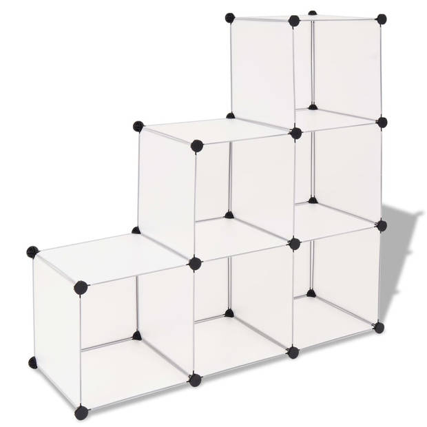 The Living Store Opbergmeubel Organizer - 110 x 37 x 110 cm - 6 vakken - PP en staaldraad