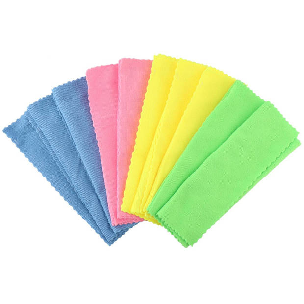 Lifetime Clean Microvezel huishoud/schoonmaakdoekjes - 10x stuks - kleuren mix - 30 x 30 cm - Vaatdoekjes