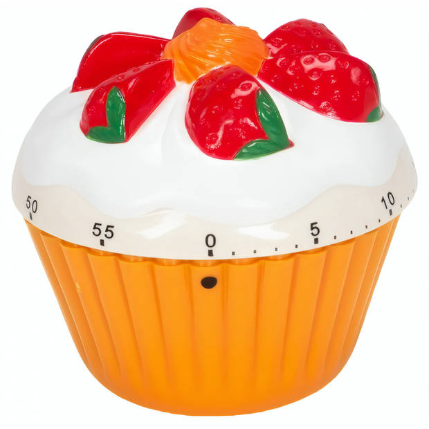 Patisse kookwekker cupcake 7,6 x 7,6 cm oranje/wit/rood