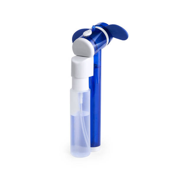 Zak ventilator blauw met water verstuiver 16 cm - Handventilatoren