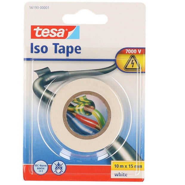 1x Tesa isolatie tape op rol wit 10 mtr x 1,5 cm - Tape (klussen)