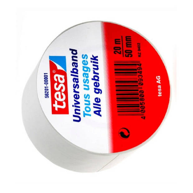 1x Tesa Universalband isolatie tape wit 20 mtr x 5 cm - Tape (klussen)