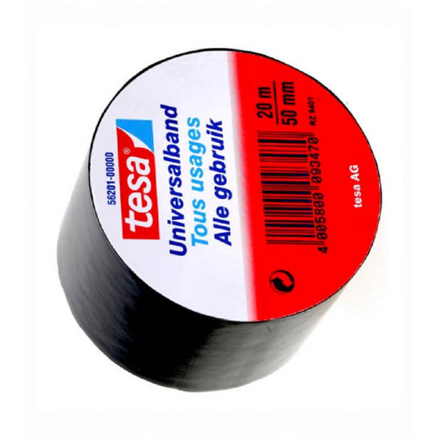 1x Tesa Universalband isolatie tape zwart 20 mtr x 5 cm - Tape (klussen)