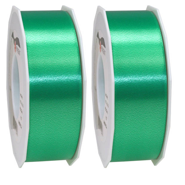 1x Luxe turquoise kunststof lint rollen 4 cm x 91 meter cadeaulint verpakkingsmateriaal - Cadeaulinten